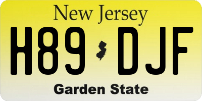 NJ license plate H89DJF