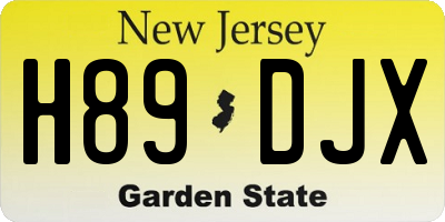 NJ license plate H89DJX