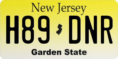 NJ license plate H89DNR