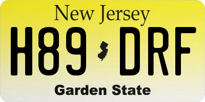 NJ license plate H89DRF