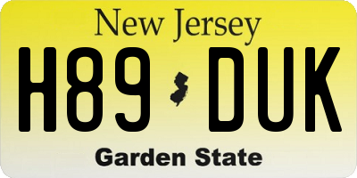 NJ license plate H89DUK