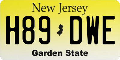 NJ license plate H89DWE