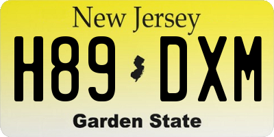 NJ license plate H89DXM