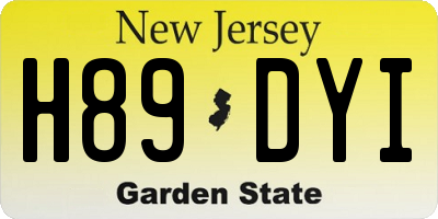 NJ license plate H89DYI