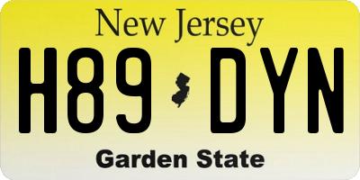 NJ license plate H89DYN