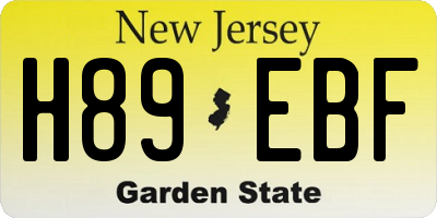 NJ license plate H89EBF