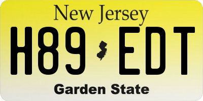 NJ license plate H89EDT