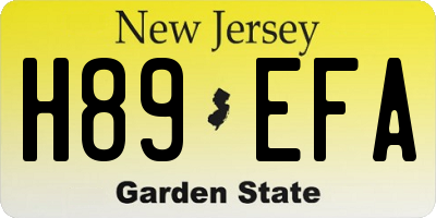 NJ license plate H89EFA