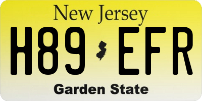 NJ license plate H89EFR