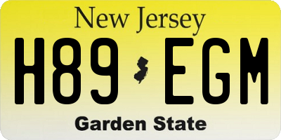 NJ license plate H89EGM