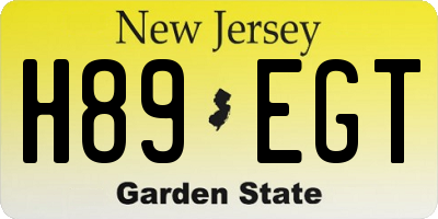 NJ license plate H89EGT
