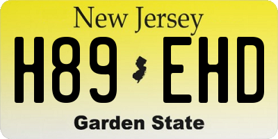 NJ license plate H89EHD
