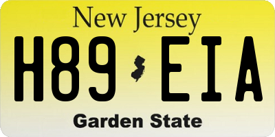 NJ license plate H89EIA