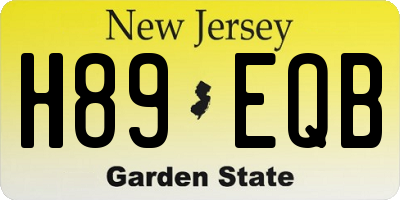 NJ license plate H89EQB