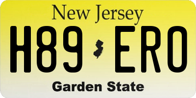 NJ license plate H89ERO