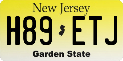 NJ license plate H89ETJ