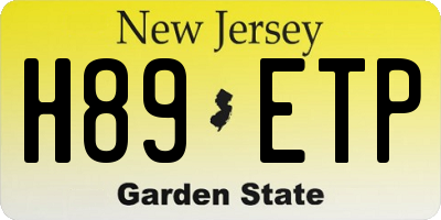 NJ license plate H89ETP