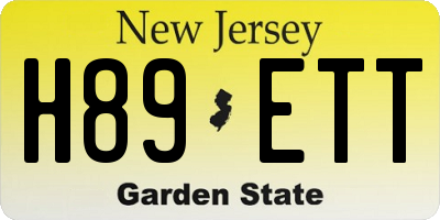 NJ license plate H89ETT