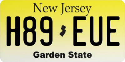 NJ license plate H89EUE