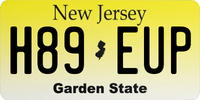 NJ license plate H89EUP