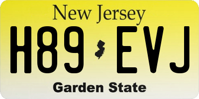 NJ license plate H89EVJ