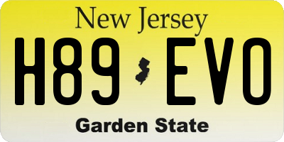 NJ license plate H89EVO