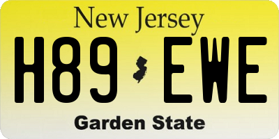 NJ license plate H89EWE