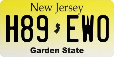 NJ license plate H89EWO