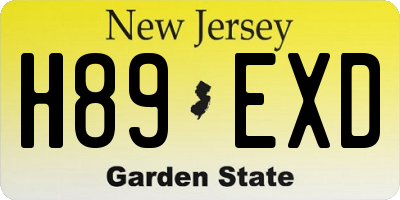 NJ license plate H89EXD