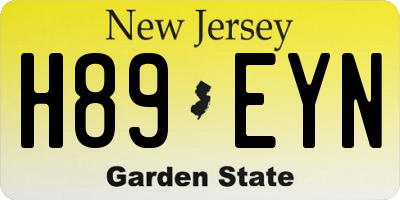 NJ license plate H89EYN