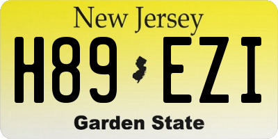 NJ license plate H89EZI