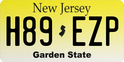 NJ license plate H89EZP