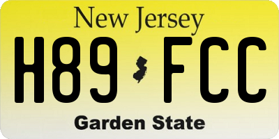 NJ license plate H89FCC