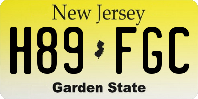 NJ license plate H89FGC