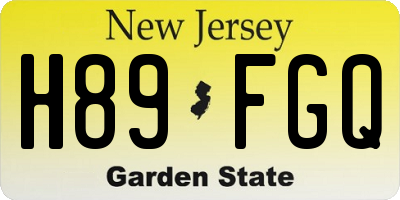 NJ license plate H89FGQ