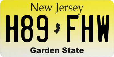 NJ license plate H89FHW