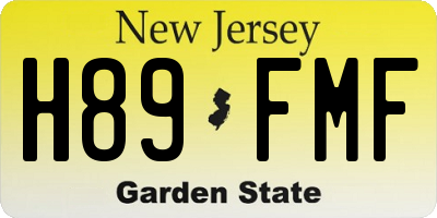 NJ license plate H89FMF