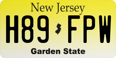 NJ license plate H89FPW