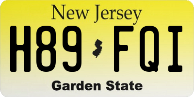 NJ license plate H89FQI