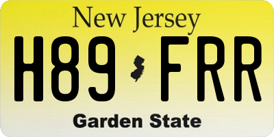 NJ license plate H89FRR