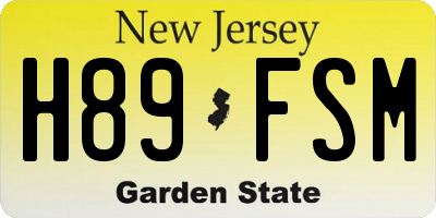 NJ license plate H89FSM