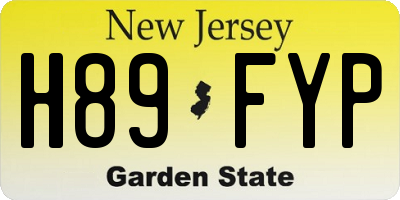 NJ license plate H89FYP