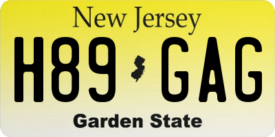 NJ license plate H89GAG