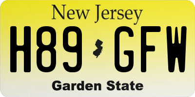 NJ license plate H89GFW