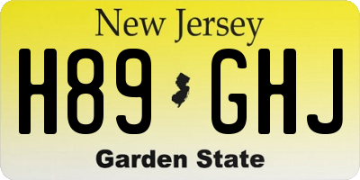 NJ license plate H89GHJ