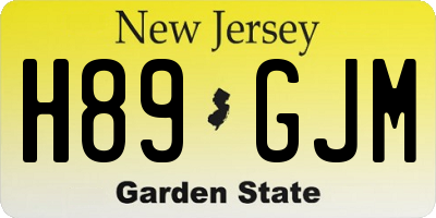 NJ license plate H89GJM