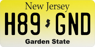 NJ license plate H89GND