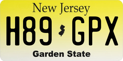 NJ license plate H89GPX