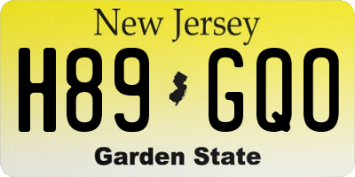 NJ license plate H89GQO
