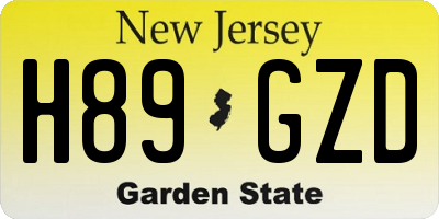 NJ license plate H89GZD